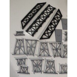 Bachmann Train HO Gauge Model Railroad 22 Piece Bridge Trestle Set Gray